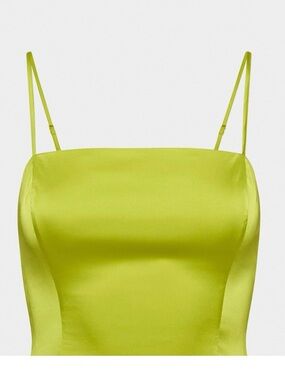 Aritzia Sunday Best Shimmer Satin Camisole - Pear Green Spaghetti Strap Tank